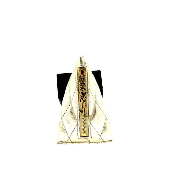 Saint Laurent Berlingo YSL Quilted Metallic Bag Charm*Brand-New w/Dustbag! Gold - Picture 5 of 11